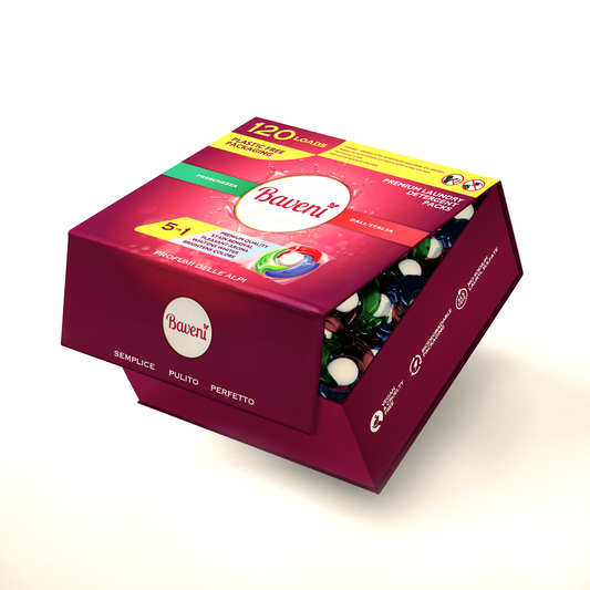 Baveni Laundry Detergent Packs. Profumo Delle Alpi 120 LOADS