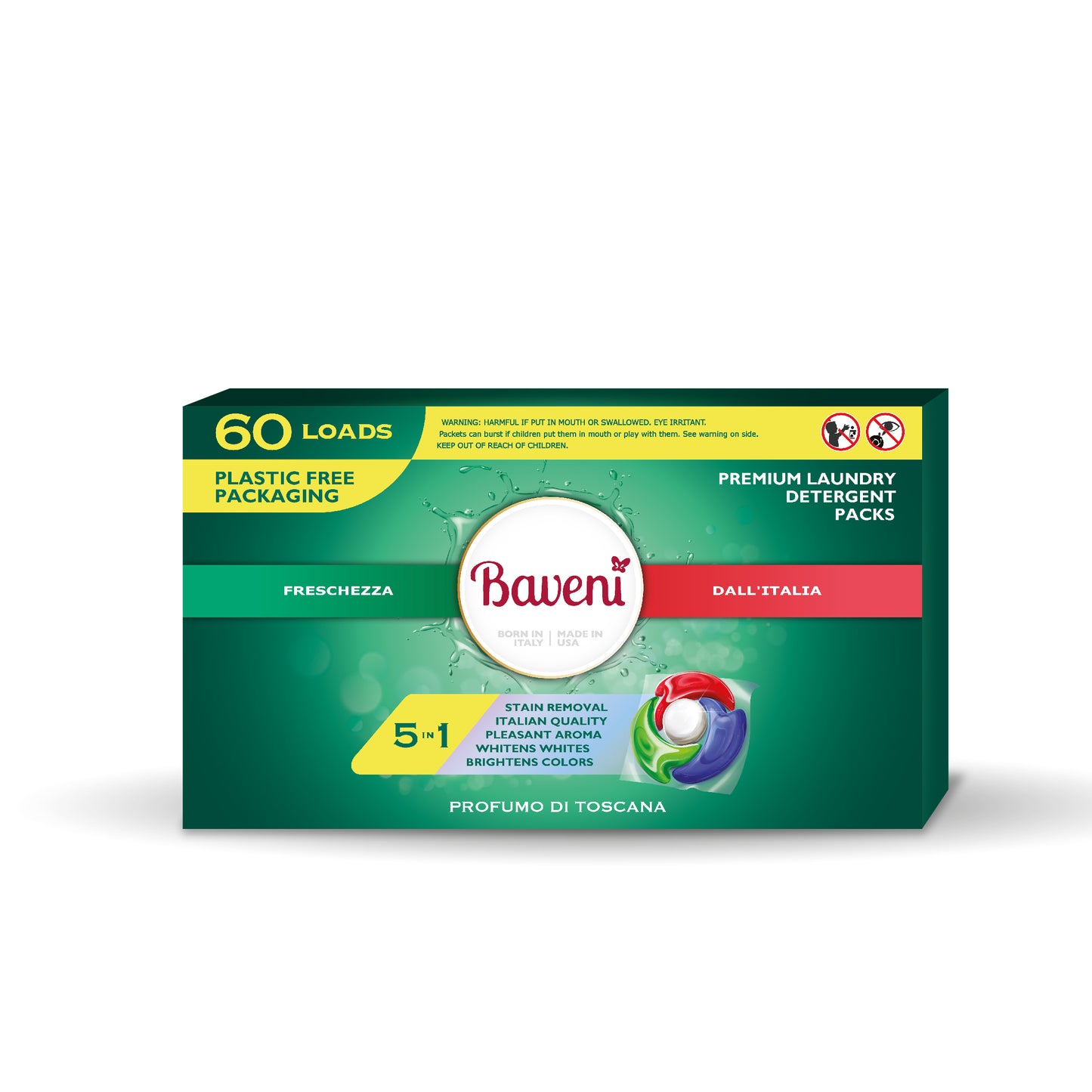 Baveni Laundry Detergent Packs. Profumo Di Toscana 60 LOADS