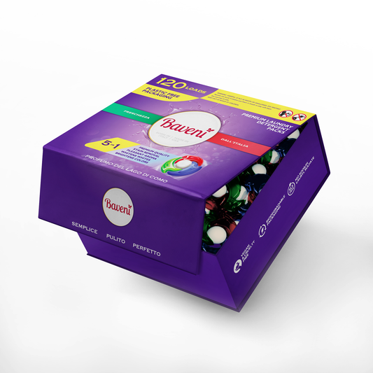 Baveni Laundry Detergent Packs. Profumo Del Lago Di Como 120 LOADS